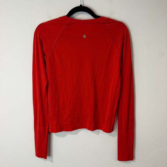 Lululemon Women's Swiftly Tech Long Sleeve Shirt Waist Length Red Orange 8 - Picture 5 of 7